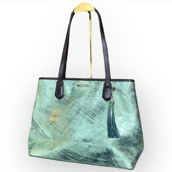 Brahmin Duxbury Satchel - Hunter Mayara Metallic Tote - Picture 7 of 17